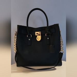 Large Michael Kors Navy Blue Leather Bag
